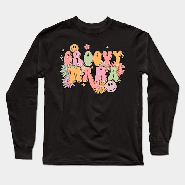 Groovy Mama Retro 70s Funky Hippie Mothers Day Long Sleeve T-Shirt by Lavender Celeste